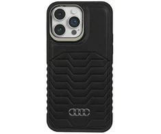 Audi Synthetic Leather MagSafe Apple iPhone 14 Pro Max 6.7″ juodos spalvos kietas dėklas AU-TPUPCMIP14PM-GT/D3-BK