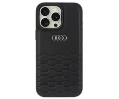 Audi Synthetic Leather Apple iPhone 16 Pro Max 6.9″ juodos spalvos kietas dėklas AU-TPUPCIP16PM-GT/D2-BK