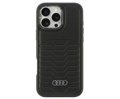 Audi Synthetic Leather MagSafe Apple iPhone 16 Pro Max 6.9″ juodos spalvos kietas dėklas AU-TPUPCMIP16PM-GT/D3-BK