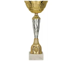 Auksinė ir sidabrinė metalinė taurė