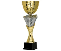 Auksinė ir sidabrinė metalinė taurė