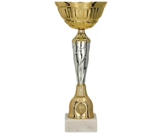 Auksinė ir sidabrinė metalinė taurė