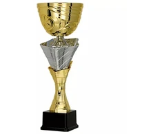 Auksinė ir sidabrinė metalinė taurė