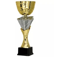 Auksinė ir sidabrinė metalinė taurė