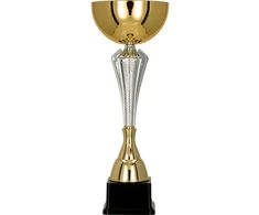 Auksinė ir sidabrinė metalinė taurė