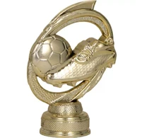 Auksinė plastikinė figūrėlė – futbolo kamuolys