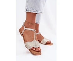 Auksinės spalvos basutės Step in style