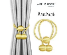 AmeliaHome Auksiniai užuolaidų rišikliai Montreal, 2 vnt.