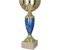 Auksinis ir mėlynas metalinis puodelis TM 9058G