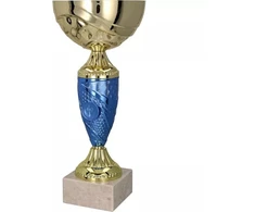Auksinis ir mėlynas metalinis puodelis TM 9058G