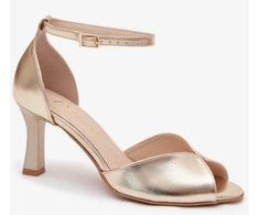 Aukso spalvos basutės su kulnu Step in style