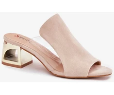 Aukštakulnės basutės su aukso spalvos kulnu Step in style