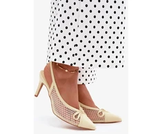Aukštakulnės basutės su tinklelio intarpais ir kaspinu Step in style
