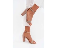 Aukštakulnės rožinės blizgios basutės su dirželiu Step in Style