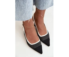 Aukštakulniai bateliai atviru kulnu, juodi ir smėlio spalvos