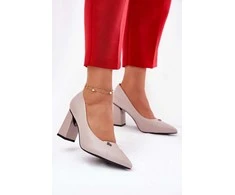 Aukštakulniai bateliai pilki elegantiški moteriški