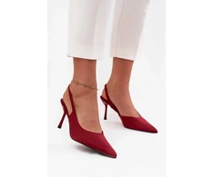 Aukštakulniai tamsiai raudoni atviri užkulniai Step in Style