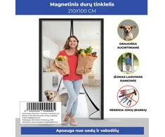 Aukštos kokybės magnetinis durų tinklelis 210 × 100 cm