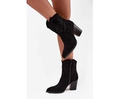 Aulinukai juodi iš eko zomšos su kulnu Ideal Shoes