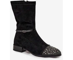 Aulinukai juodi su blizgiu nosele ir dirželiu Step in Style