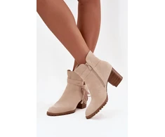 Aulinukai su kulnu ir kutais, smėlio spalvos Step in style
