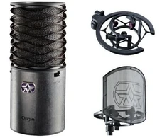 Ausinės Aston Microphones Origin komplektas: kondensatorinis mikrofonas + laikiklis + pop filtras