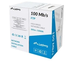 Kabelis FTP Lanberg LCF5-10CC-0305-S (F/UTP, RJ45 - F/UTP, RJ45 , F/UTP, 305m, 5e, pilka spalva)