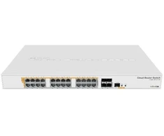 Šakotuvas Mikrotik CRS328-24P-4S+RM tinklo komutatorius Valdomas L2/L3 Gigabit Ethernet (10/100/1000) Maitinimas per Eternetą (PoE) 1U Balta