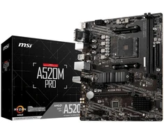 Ausinės MSI A520M PRO Socket AM4 micro ATX pagrindinė plokštė