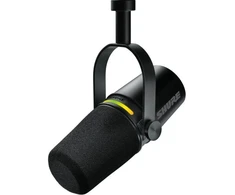 Ausinės Shure MV7+-K-BNDL – mikrofonas įgarsinimui ir vokalui su XLR/USB-C jungtimi, juodas + GATOR stovelis ant stalo