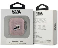 ausinių dėklas AirPods 1 / 2“ ausinėms – rožinės spalvos