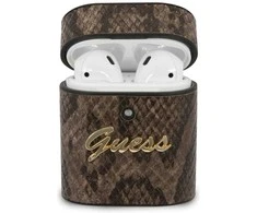 „Guess GUACA2PUSNSMLBR“ „AirPods 1/2“ dėklas, ruda/ruda, Python kolekcija