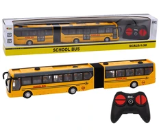 Nuotoliniu būdu valdomas mokyklinis autobusas Lean Toys, geltonas, 37x5x4 cm
