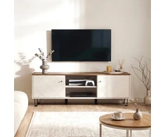 TV staliukas BACARDI TV spintelė svetainei, 183 cm, kašmyras/ąžuolas, Castello Japandi