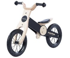 Balansinis dviratis - medinis - 0C074 - JACK - NATURAL WOOD &amp; NICE Juodas - MOOVKEE