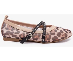 Balerinos su dirželiais ir leopardo raštu