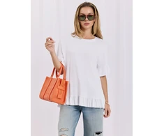 Balta oversize moteriška palaidinė