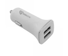 Baltas automobilinis telefonų įkroviklis su USB 2.0