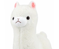 Lean Toys Pliušinė alpaka, balta su rudais akcentais, 38 × 26 × 15 cm