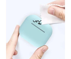 Baltas silikoninis minkštas dėklas AirPods 2 / AirPods 1 ausinėms (dėklas C)