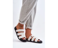 Balti tekstiliniai moteriški sandalai Step in style
