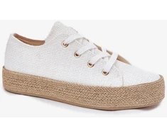 Baltos tekstilinės espadrilės Step in style