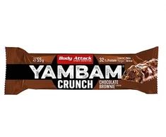 Baltyminis batonėlis Body Attack YAMBAM Crunch 15 × 55 g, Chocolate Brownie