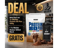 Baltymų milteliai Weider Protein 80 Plus 500g, šokolado skonio