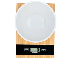 Virtuvinės svarstyklės Alpina - Cyfrowa waga kuchenna bambusowa 5kg