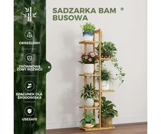Bamworld bambukinė augalų stovykla, 6 lygių kampinis augalų stendas vidaus ir lauko naudojimui Zu04-6T