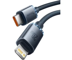 Ausinės Baseus CAJY000301 Lightning - USB-C PD QC laidas 20W 480Mb/s 2m - juodas