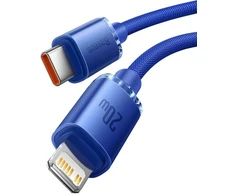 Ausinės Baseus CAJY000303 Lightning - USB-C PD laidas 20W 480Mb/s 2m - mėlynas