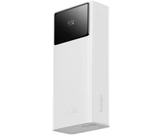 Baseus EnerFill FP41 30000mAh 22.5W išorinė baterija su Baseus Simple USB-A - USB-C 3A 30cm kabeliu – balta