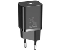 Baseus Super Si 1C greitas įkroviklis USB Type C 25W Power Delivery Quick Charge juodas (CCSP020101)